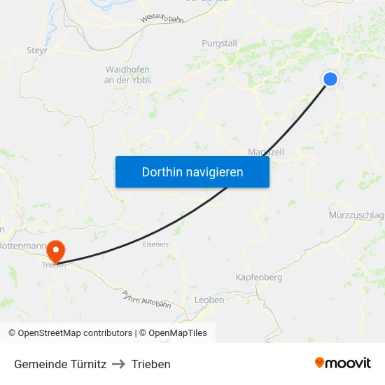 Gemeinde Türnitz to Trieben map