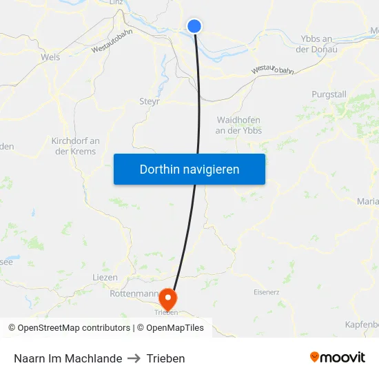 Naarn Im Machlande to Trieben map