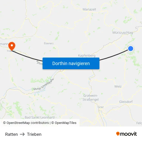 Ratten to Trieben map