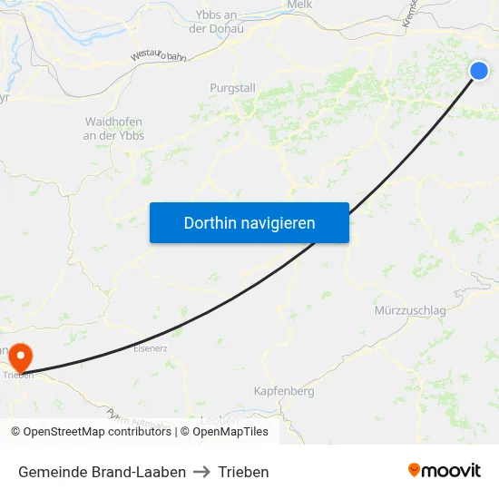 Gemeinde Brand-Laaben to Trieben map