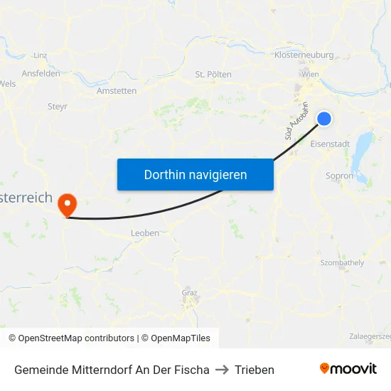 Gemeinde Mitterndorf An Der Fischa to Trieben map