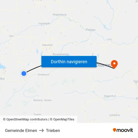 Gemeinde Elmen to Trieben map