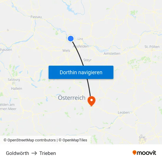 Goldwörth to Trieben map