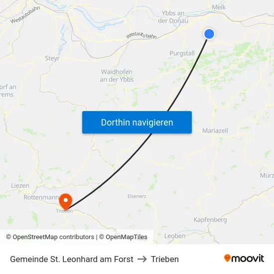 Gemeinde St. Leonhard am Forst to Trieben map