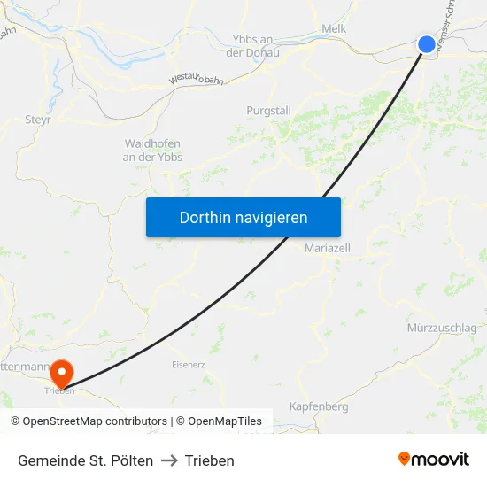 Gemeinde St. Pölten to Trieben map