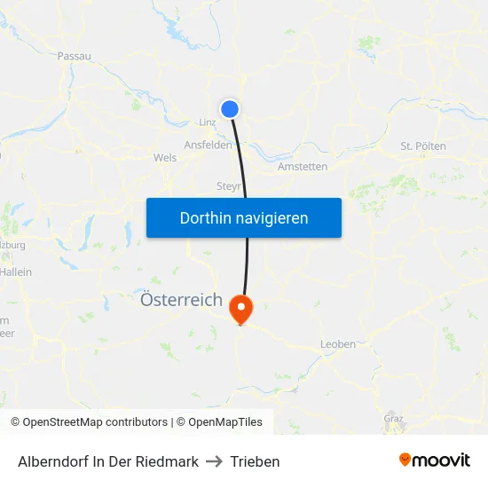 Alberndorf In Der Riedmark to Trieben map