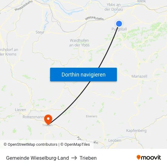 Gemeinde Wieselburg-Land to Trieben map