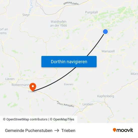 Gemeinde Puchenstuben to Trieben map
