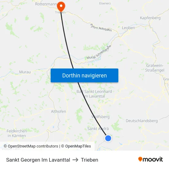 Sankt Georgen Im Lavanttal to Trieben map