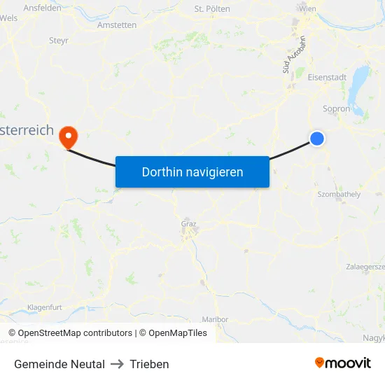 Gemeinde Neutal to Trieben map