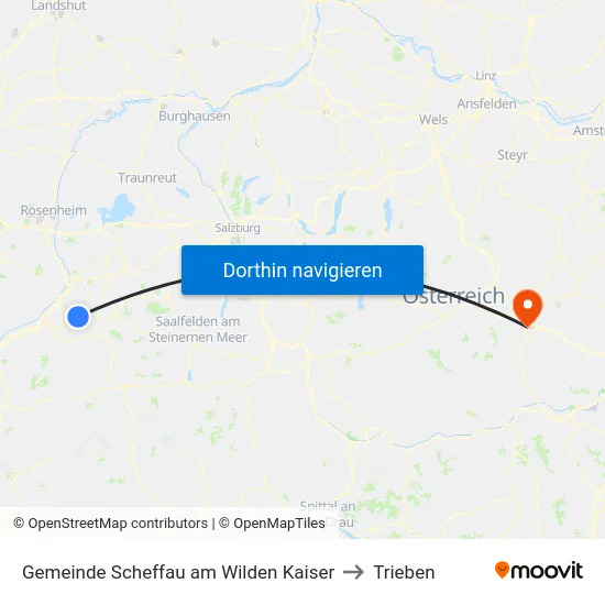 Gemeinde Scheffau am Wilden Kaiser to Trieben map