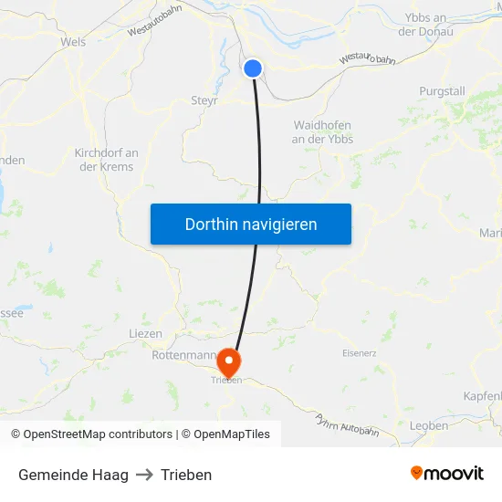 Gemeinde Haag to Trieben map