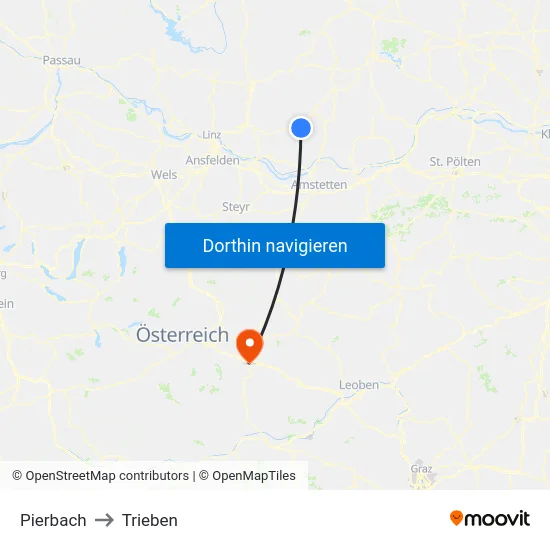 Pierbach to Trieben map