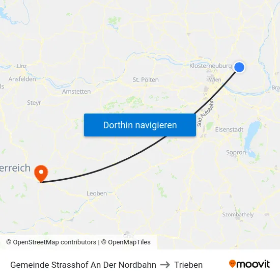 Gemeinde Strasshof An Der Nordbahn to Trieben map
