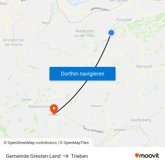 Gemeinde Gresten-Land to Trieben map