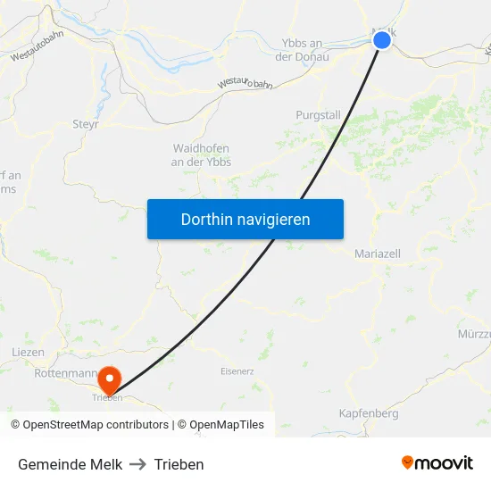 Gemeinde Melk to Trieben map