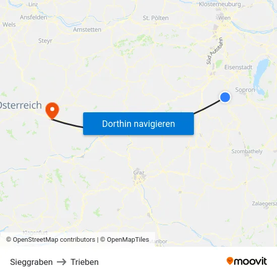 Sieggraben to Trieben map