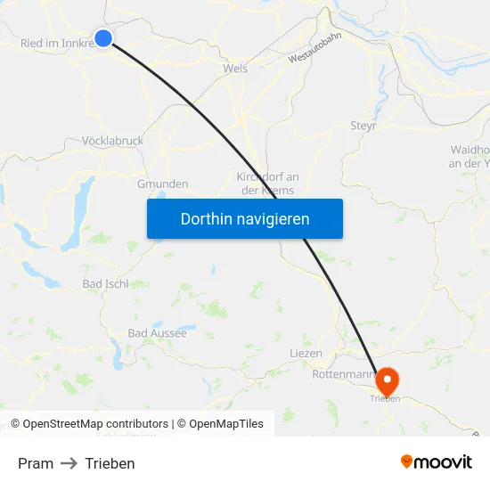 Pram to Trieben map