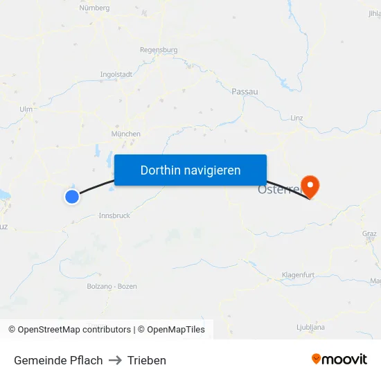 Gemeinde Pflach to Trieben map