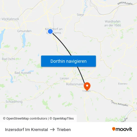 Inzersdorf Im Kremstal to Trieben map