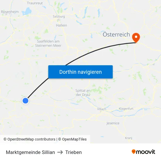 Marktgemeinde Sillian to Trieben map
