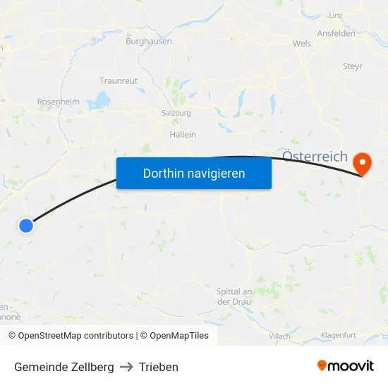 Gemeinde Zellberg to Trieben map
