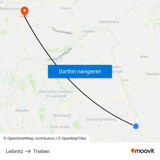 Leibnitz to Trieben map