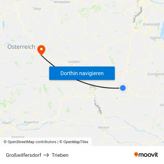 Großwilfersdorf to Trieben map