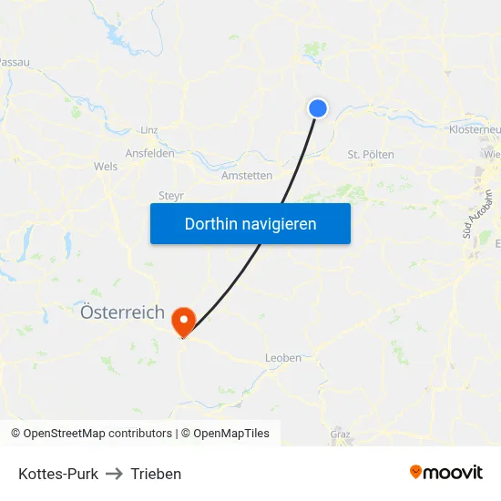 Kottes-Purk to Trieben map