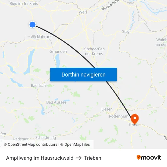 Ampflwang Im Hausruckwald to Trieben map