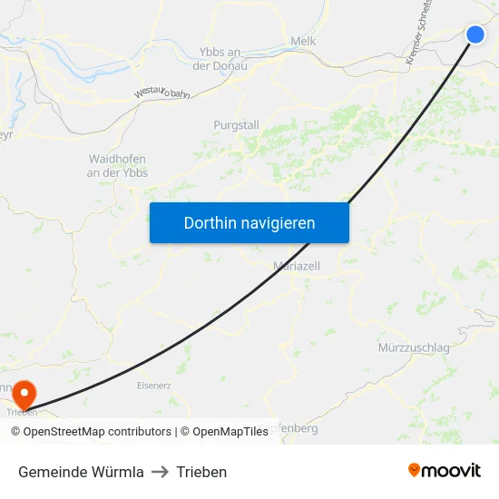 Gemeinde Würmla to Trieben map