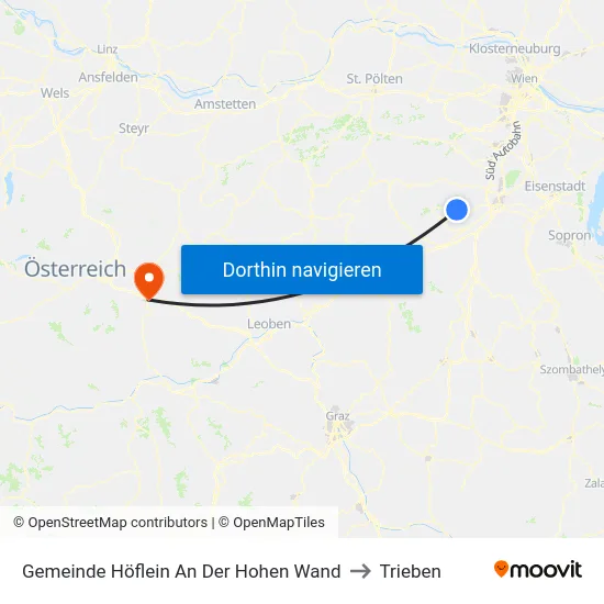 Gemeinde Höflein An Der Hohen Wand to Trieben map