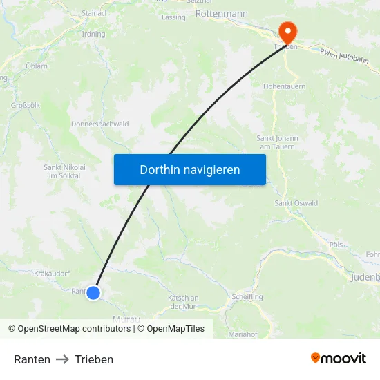 Ranten to Trieben map