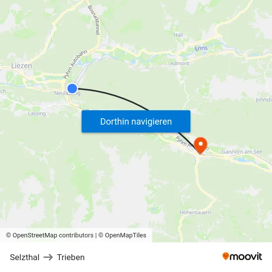 Selzthal to Trieben map