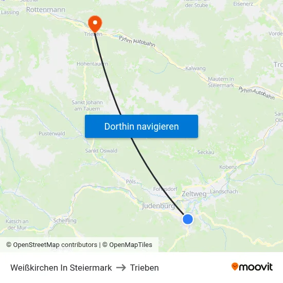 Weißkirchen In Steiermark to Trieben map