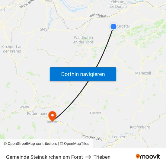 Gemeinde Steinakirchen am Forst to Trieben map