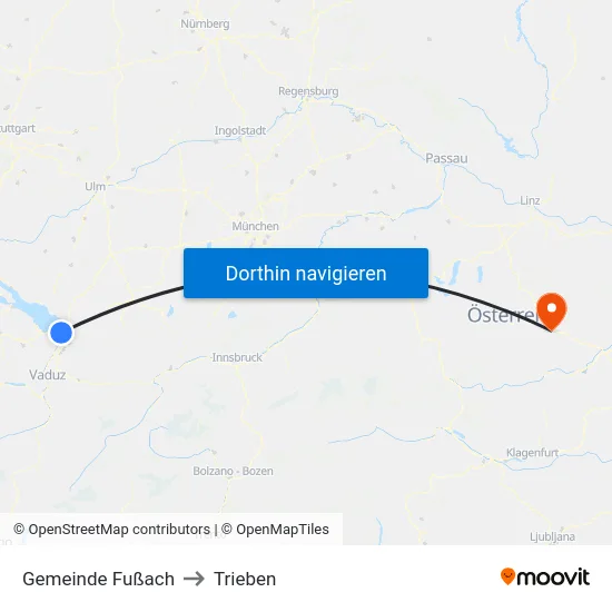 Gemeinde Fußach to Trieben map