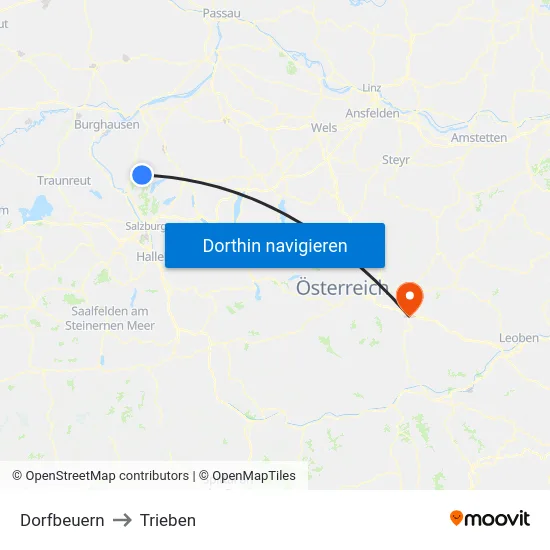 Dorfbeuern to Trieben map