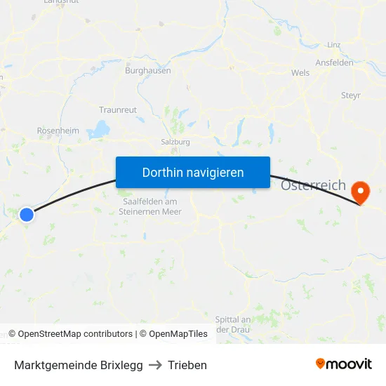Marktgemeinde Brixlegg to Trieben map