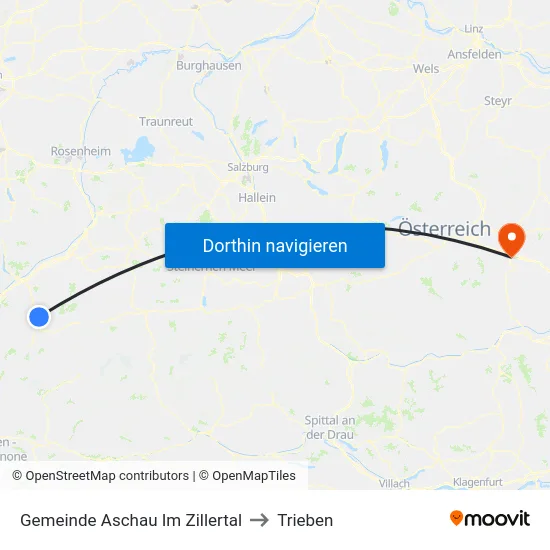 Gemeinde Aschau Im Zillertal to Trieben map