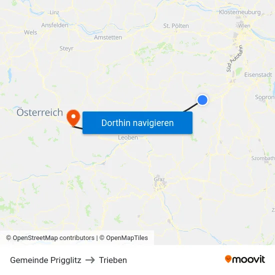 Gemeinde Prigglitz to Trieben map