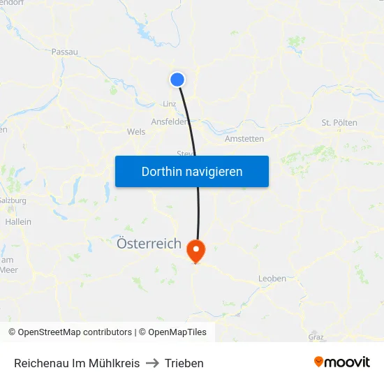 Reichenau Im Mühlkreis to Trieben map