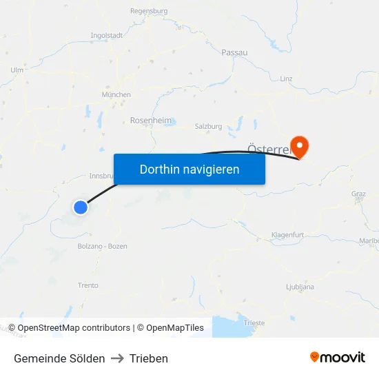 Gemeinde Sölden to Trieben map