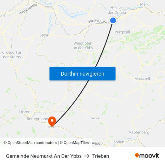 Gemeinde Neumarkt An Der Ybbs to Trieben map