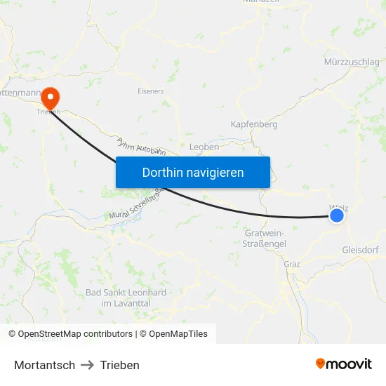 Mortantsch to Trieben map