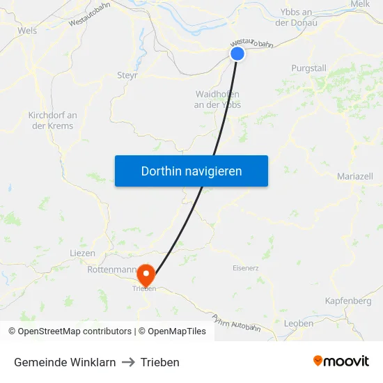 Gemeinde Winklarn to Trieben map