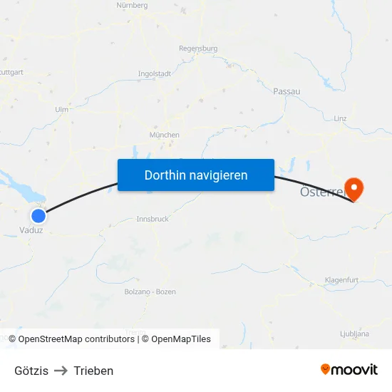 Götzis to Trieben map