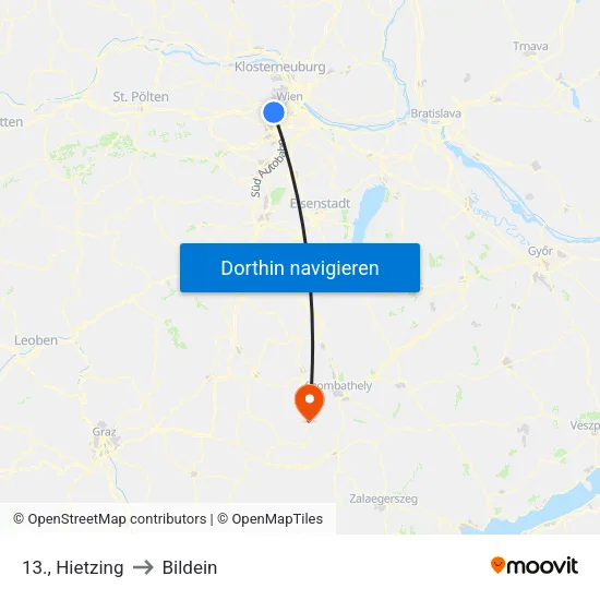 13., Hietzing to Bildein map