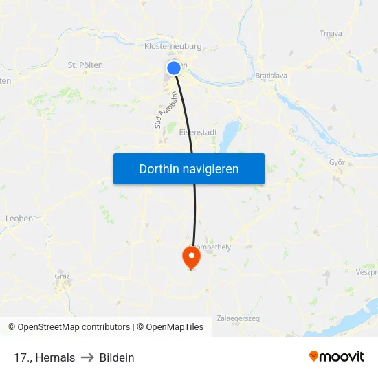 17., Hernals to Bildein map