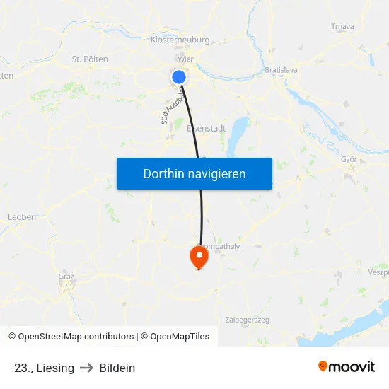 23., Liesing to Bildein map